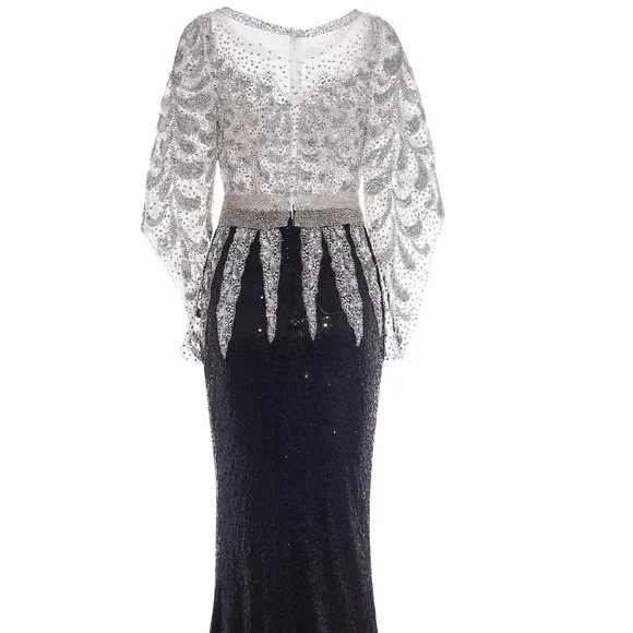 All over sequins Embroidery bodice formal evening prom dress - Picture 4 of 6